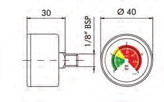 Indicatore di intasamento La perdita di carico (Dp) attraverso il filtro aumenta durante il funzionamento dell impianto, a causa del contaminante trattenuto dall elemento filtrante.