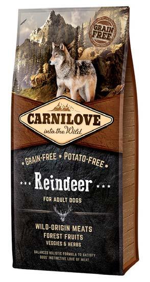 CARNILOVE SALMON FOR ADULT DOGS PER CANI ADULTI CARNI DI ORIGINE SELVATICA 70% FRUTTI DI BOSCO, VERDURE ED ERBE 30% INGREDIENTI: salmone disidratato (25%), salmone fresco senza lisca (20%), piselli