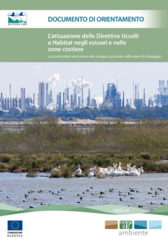 LINEE GUIDA PER L ATTUAZIONE DELLE DIRETTIVE UCCELLI E HABITAT NEGLI ESTUARI E NELLE ZONE COSTIERE (2011) Linee guida espressamente richieste dal settore portuale e dai servizi marittimi Importanza