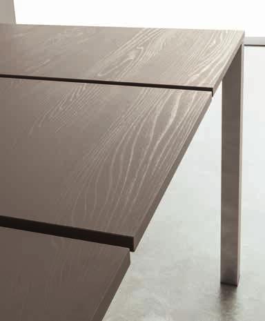 My Project table, 160 cm long with Cubo leg in cappuccino lacquer, top and extension