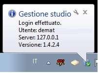 Gestione Studio Dettaglio login in caso di rete locale In caso di rete locale è importante il login dell applicativo Gestione studio.