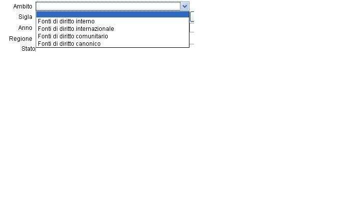 Ricerca per Fonte 1 2 3 Per effettuare la ricerca per fonte SELEZIONARE (dagli appositi menu a tendina): 1. l Ambito 2. Il tipo di fonte (Sezione) 3.
