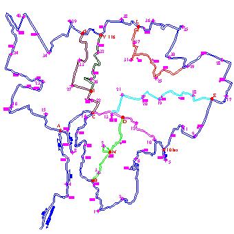 Figura 3 Rete primaria e di raffittimento Per la rete di inquadramento altimetrica sono state rideterminate tutte le quote dei vertici della rete geodetica del Comune di Bologna e dei vertici della