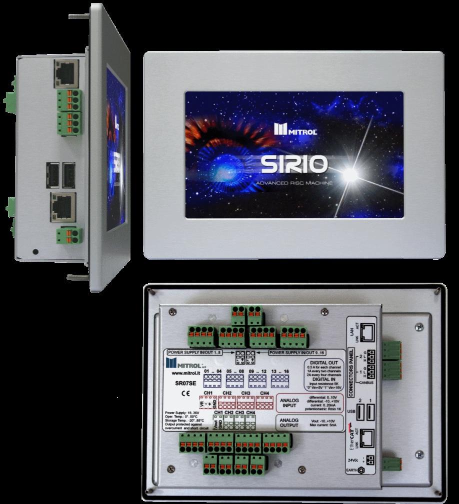 Sistema Sirio SR07SE SISTEMA CNC E PLC CON INTERFACCIA CANBUS, ETHERCAT E MODULO DI ESPANSIONE I/O.
