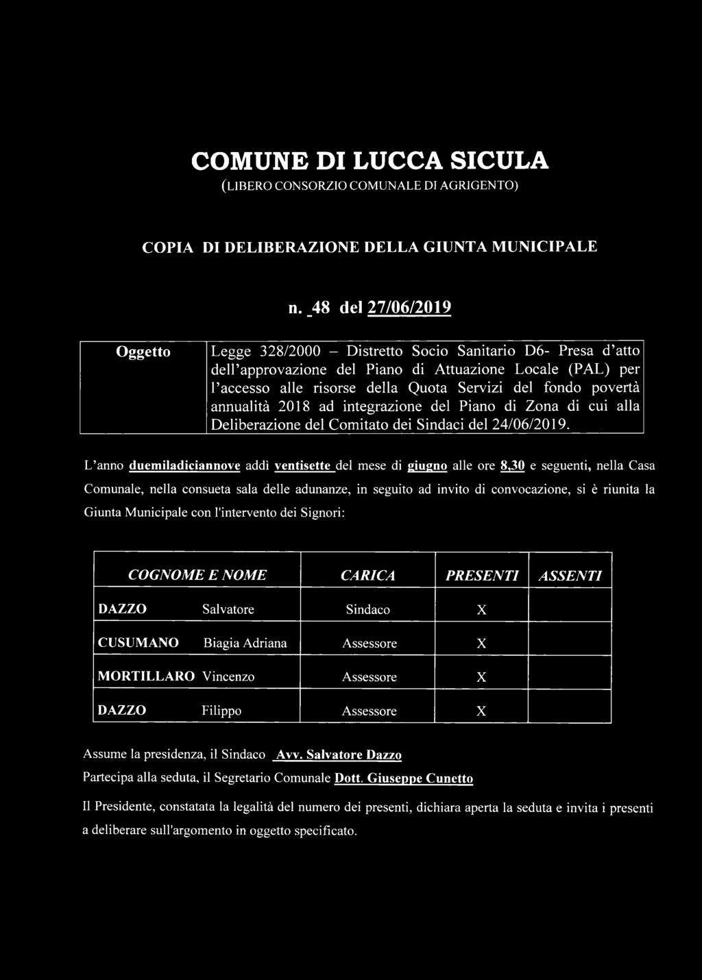 povertà annualità 2018 ad integrazione del Piano di Zona di cui alla Deliberazione del Comitato dei Sindaci del 24/06/2019.