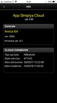 Dopo aver attivato il servizio PREMIUM, accedendo alla finestra Info dalla finestra Impostazioni dell app è possibile sempre verificare la data di scadenza (Fig.9d).