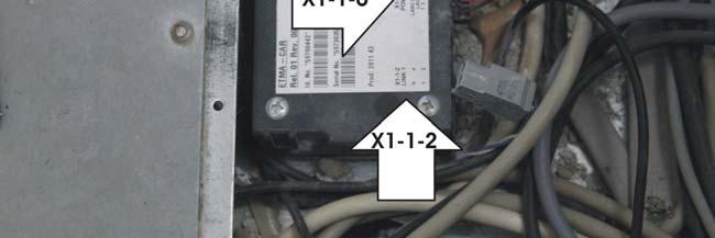 . Disconnect the cables X1-1-2: link to ETMA-MR X1-1-6: power supply and LEDs