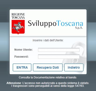 Accesso al sistema Dopo aver ricevuto via e-mail le chiavi per l accesso al