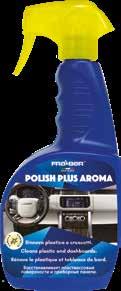 LINEA NO GAS LINEA NO GAS POLISH PLUS AROMA Lucidante protettivo e concentrato dalla gradevole profumazione adatto per plastiche e interni in pelle. È antistatico e protegge il cruscotto dai raggi UV.