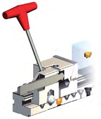 in order to allow the ground ball rt.36 lift and then move the rt.258 blocking group in the most proper position on the vise base leaving roughly 5 mm space with respect to the workpiece to clamp.