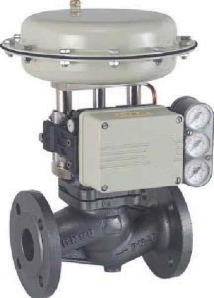 Posizionatore applicato su valvola di regolazione Control valve application APPLICAZIONE RP01 e RE01 sono posizionatori a semplice e doppio effetto con segnale in entrata 3 15 PSI o 4 20 ma per il