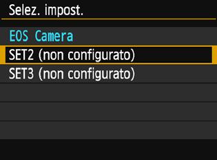 Registrazione di diverse impostazioni di connessione È possibile registrare fino a tre impostazioni di connessione per la fotocamera. 1 Selezionare [Funzione Wi-Fi].