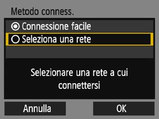 Connessione manuale a una rete rilevata Stabilire una connessione selezionando il SSID (o ESS-ID) del punto di accesso a cui connettersi nell elenco dei punti di accesso attivi disponibili nelle