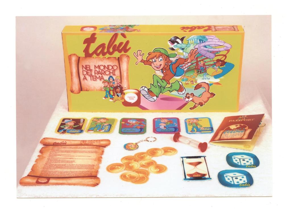 Il gioco da tavolo: Il primo spin-off del Mondo dei Parchi, dove Tabù e le sue avventure sono i protagonisti è: il gioco da tavolo.