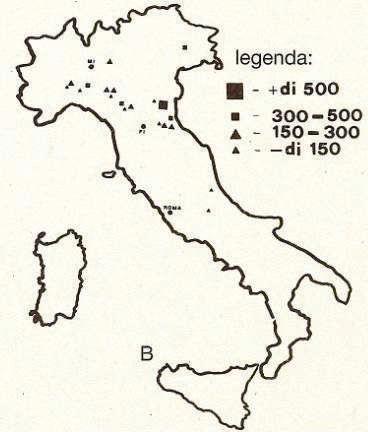 popolazioni autoriproducenti nel 1985 (Matteucci e Toso,