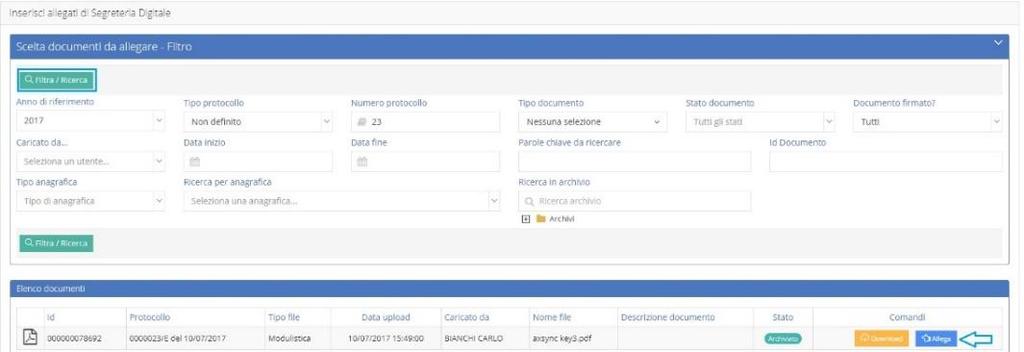 7 Inserisci allegati esterni In questa sezione è possibile allegare file non presenti in SD in due modi: 1.