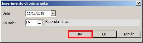 Contabilità Nella registrazione di una fattura in prima nota, è disponibile il pulsante XML per l import diretto dal file ricevuto e scaricato.