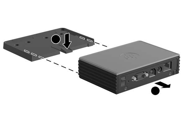 Rilascio del HP t200 Zero Client for MultiSeat dalla staffa di montaggio