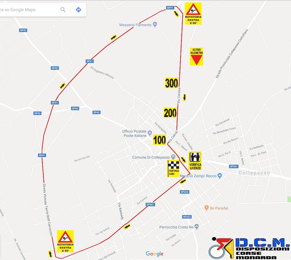 Art. 3 PERCORSO La gara in linea si disputa su un percorso 6 Km da ripetere 10 volte per un totale di 60 Km.