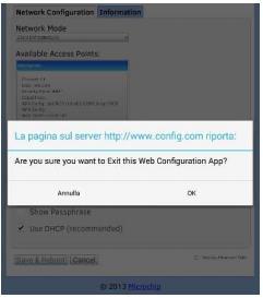 Premere il pulsante Refresh List per visualizzare le reti WiFi disponibili.