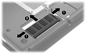 Il modulo di memoria si inclinerà verso l'alto. ATTENZIONE: Per non danneggiare il modulo di memoria, fare attenzione ad afferrarlo solo per i bordi.