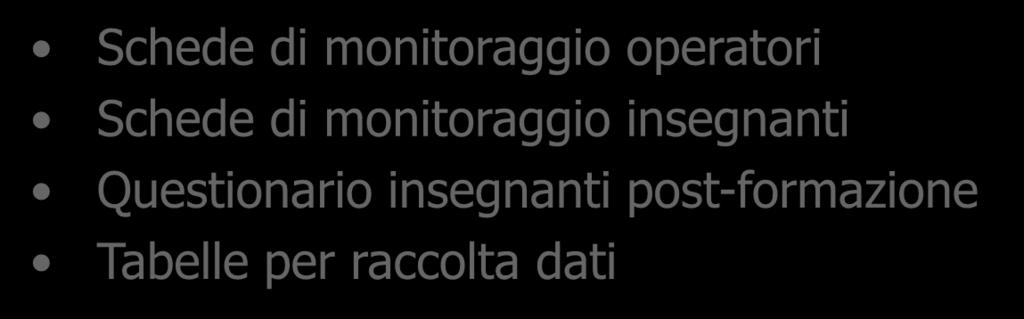 La valutazione Valutazione di processo (implementazione in classe): Gli insegnanti come hanno implementato le unità con