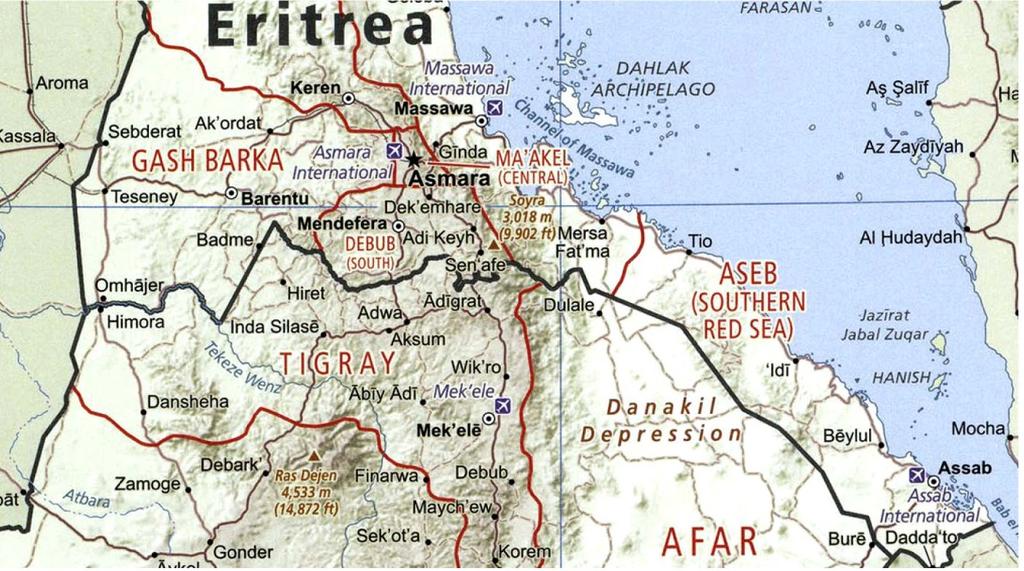 L area in cui operarono gli MB339 dell Eritrean Air Force durante il conflitto 1998-2000 Ulteriori interventi degli aerei SIAI furono quelli del 9 giugno a Zalanbassà, a sostegno delle