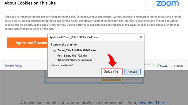 Da MOZILLA FIREFOX A) Cliccare su Salva file