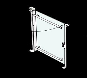Scheda dimensionale 2 > Corsa superiore a 500 950 Cancello manuale a battente singolo in vetro antisfondamento apribile verso l esterno con posizione di fermo