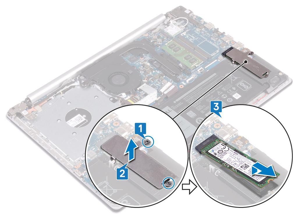 18 Rimozione dell'unità a stato solido/memoria Intel Optane. È necessario disattivare la memoria Intel Optan prima di rimuovere il modulo dal computer.