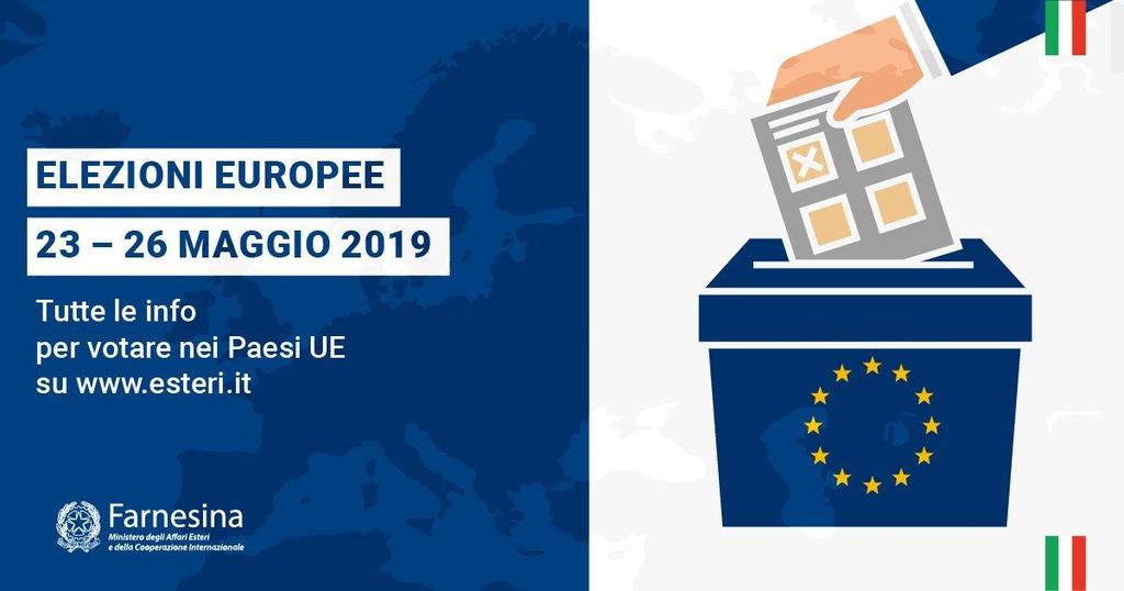 ELEZIONI EUROPEE 2019 Si ricorda che sono stati indetti i comizi elettorali per l elezione dei membri del Parlamento europeo spettanti all Italia.