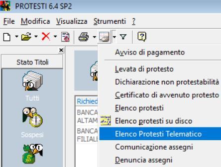 Adempimenti Clic su Elenco Protesti Telematico Come per il vecchio elenco