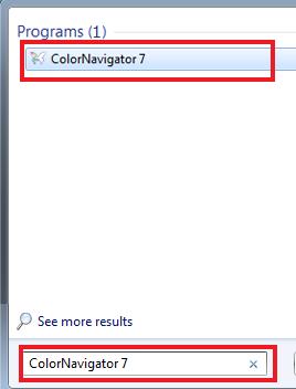 ColorNavigator 7 Fare doppio clic sull'icona ColorNavigator 7 sul desktop