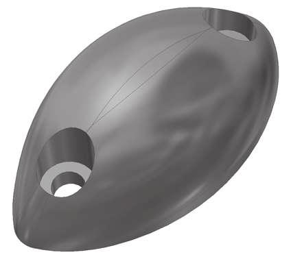 Tampone paracolpi ovale in gomma nera Black