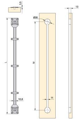 M = 2240 mm. Confezioni: 25 pz. Art.