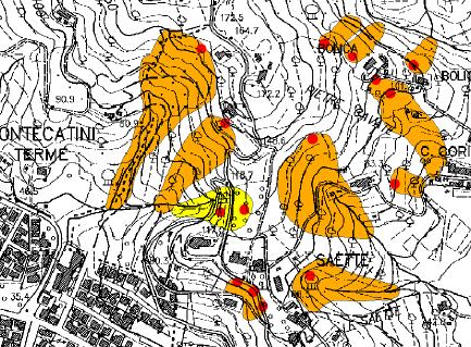 Descrizione La prima frana nella zona di Via dello Schiavo è avvenuta a seguito degli eventi alluvionali del 20-21 novembre 2000; in tale occasione si innescò un movimento franoso di tipo