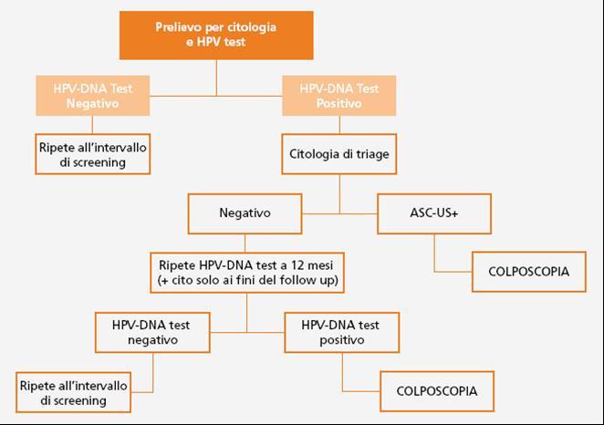 Flow chart del protocollo attualmente adottato nei