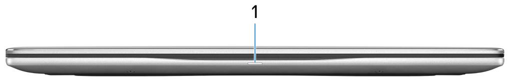 Viste Parte anteriore 1 Indicatore di stato dell'alimentazione e della batteria/indicatore di attività del disco rigido Indica lo stato di carica della batteria o l'attività del disco rigido. N.B.