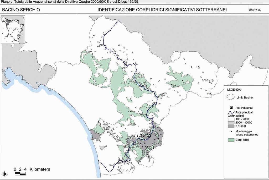 Ad oggi nel Piano di Gestione verranno utilizzati i corpi idrici significativi definiti nel Piano di Tutela delle Acque della Regione Toscana in cui sono disponibili anche i dati dei programmi di