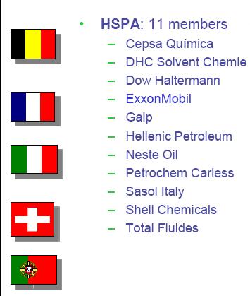 HSPA Hydrocarbon Solvents Producers Association Cepsa Quimica DHC Solvent Chemie Dow Haltermann Exxon Mobil Galp Hellenic Petroleum Neste Oil Petrochem Carless Sasol italy Shell Chemicals Total