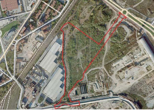 3. INDIVIDUAZIONE AREA E VERIFICA AMBITO D INTERVENTO L area d intervento (edificio produttivo e urbanizzazioni), individuata nell immagine che segue: è costituita da parte delle aree ex Falck in