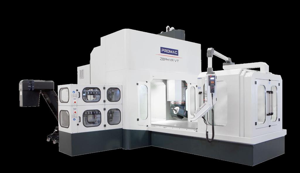 Wide visibility of the part being machined; Capability to machine around the piece at 20 undercut; Telescopic front doors and rear sliding doors allow a complete and easy access to the workpiece;