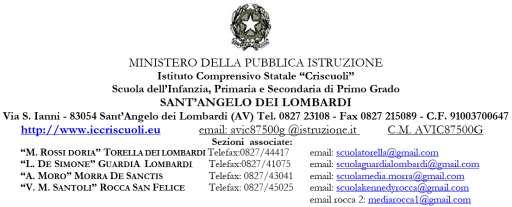 Protocollato digitalmente Sant Angelo dei Lombardi, 22/1/2019 Il Dirigente Scolastico Visto il Decreto Legislativo 30 marzo 2001, n.