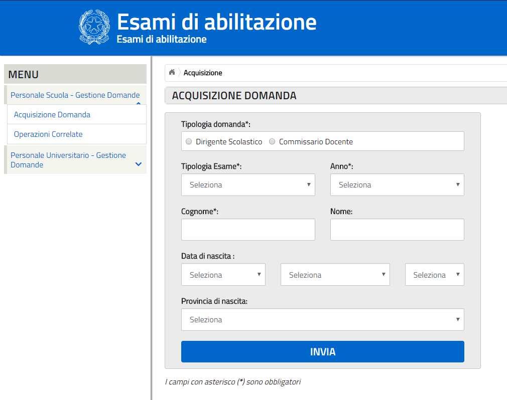 Figura 5: Acquisizione domande Personale Scuola 3.1.