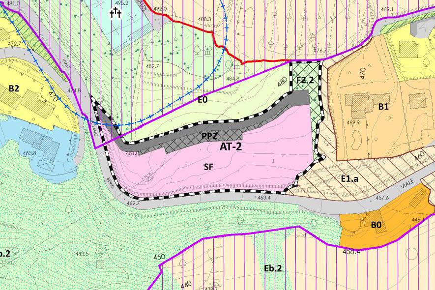 AT-2 PARCO DELLA RIMEMBRANZA Tavola 6 - Radicondoli SUPERFICIE TERRITORIALE MQ 8.105 PARCHEGGI PUBBLICI MQ 552 VERDE PUBBLICO ATTREZZATO MQ 769 VIABILITA MQ 1.190 AREE FONDIARIE MQ 5.