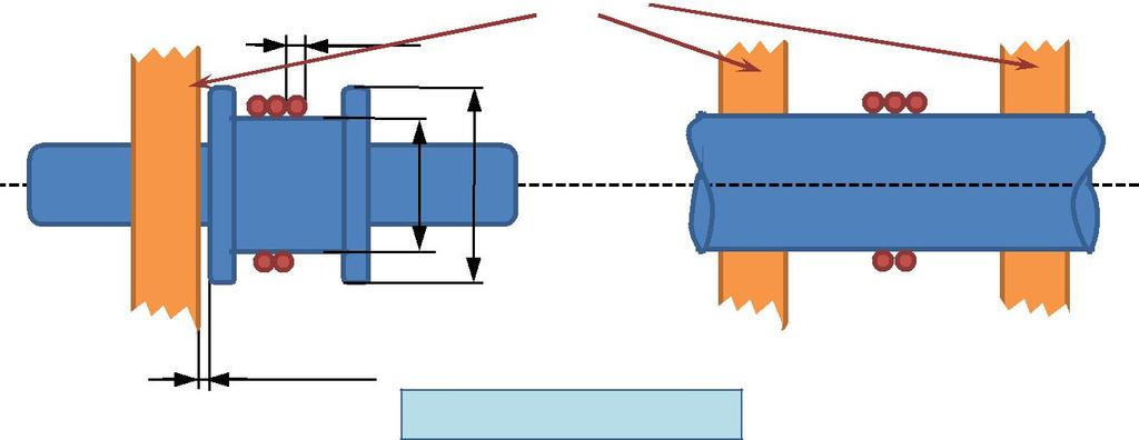 Variante A Ø Fune Supporti telaio Variante B D1 2 max 0.5 Ø Fune D2min = D1 + 2x ØFune 7. Assali Il materiale per la costruzione degli assali ruota è di libera scelta da parte del costruttore.