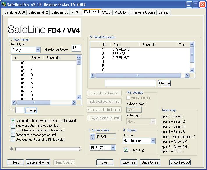 Informazioni generali INFORMAZIONI GENERALI Programmazione dell'fd4 con SafeLine Pro Servendosi del software SafeLine Pro gli ingressi possono essere programmati ed è possibile apportare modifi che