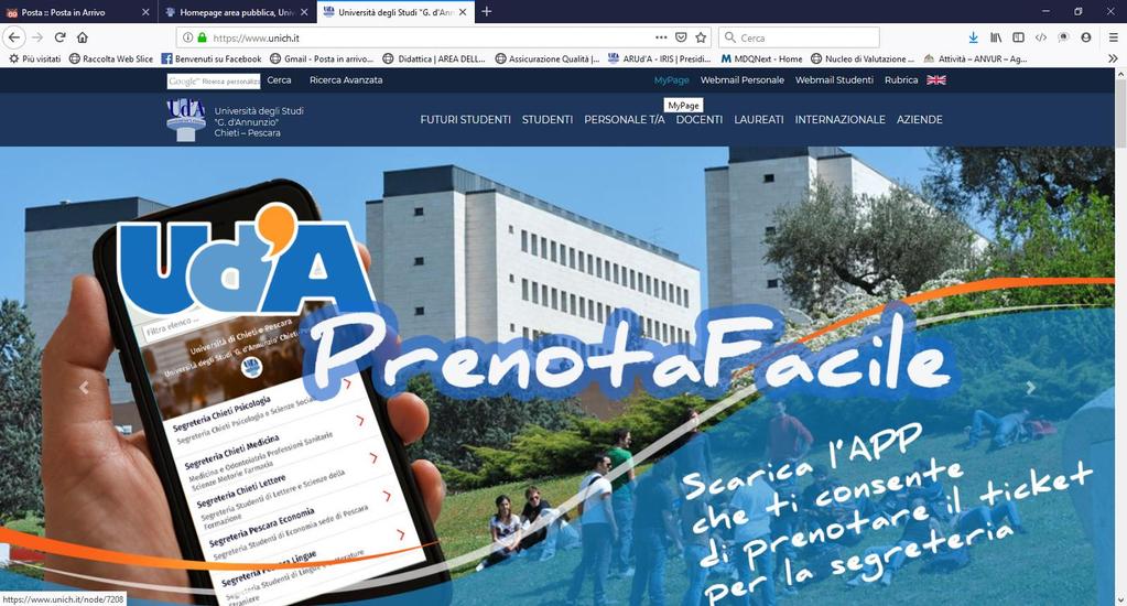 REGISTRARSI COME UTENTE O UTILIZZARE LE CREDENZIALI GIÀ POSSEDUTE Dalla Home page del sito web di Ateneo https://www.