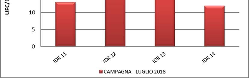 Nel seguito si riportano i grafici delle prove svolte sui parametri microbiologici e sui saggi di tossicità relativamente alla campagna eseguita nel semestre in esame.