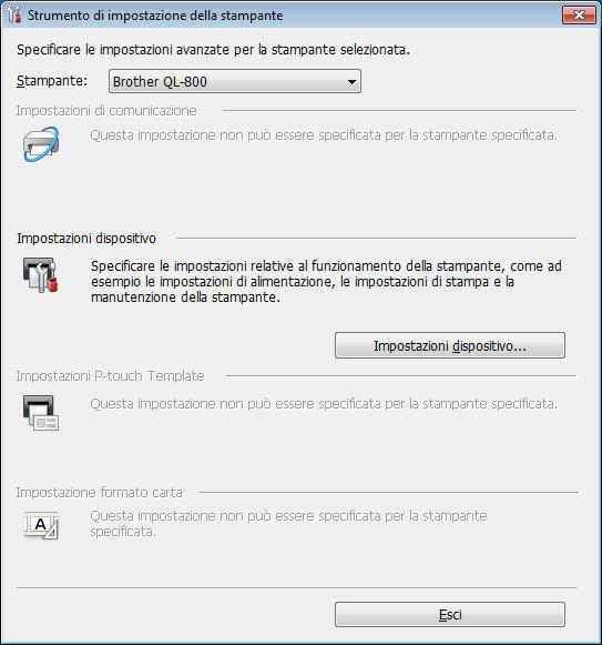 Modifica delle impostazioni della stampante Utilizzo di Strumento di impostazione della stampante per Windows 4 1 Collegare la stampante da configurare al computer.